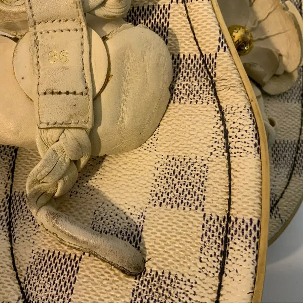 LOUIS VUITTON Azur Damier Flower Thames Thong Sandals Size 36 6 - Picture 8 of 8